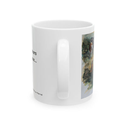 Cowboy Mug - Cowboy on Horse with Cow Dog Painting