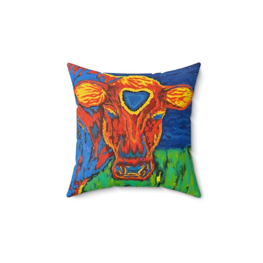 ElectricLuvCow Square Pillow | Farmhouse Decor for Animal Lovers - LuvCow